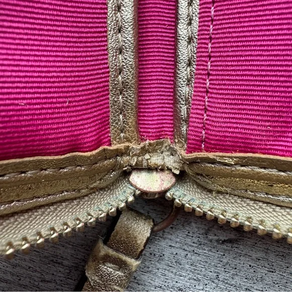 Low start rehab Coach Peyton Tattersall bi fold zip around small Wallet REHAB - Picture 12 of 12